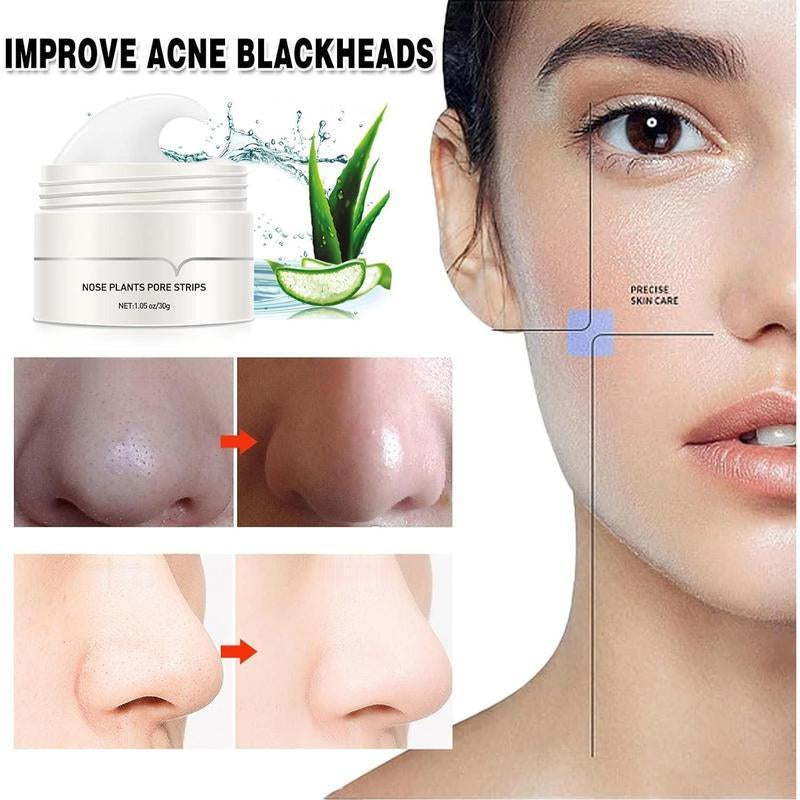 Blackheads & Whiteheads Removal Mask with 60-Count Strips, Blackhead Remover Peel off Mask, Nose Plants Pore Cleanser Purifying Face Mask(1.05Oz/30G)
