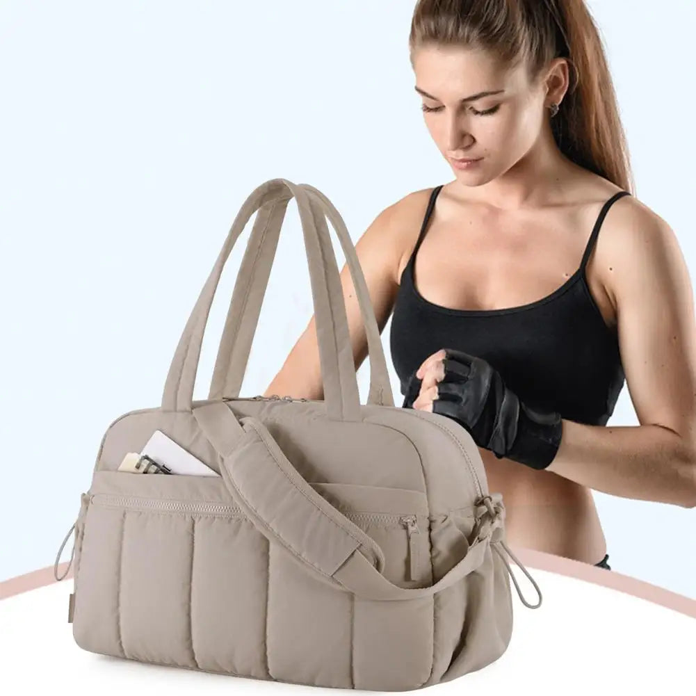 Travel Handbag with Large Waterproof PVC Pocket for Wet and Dry Separation Storage Gym Bag 5 Exterior Pockets Carry-On Bag
