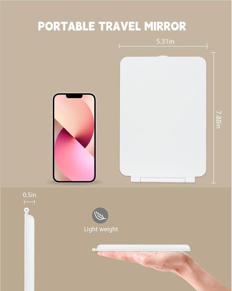 Rechargeable Travel Makeup Mirror with 72 LED Lights – Touch Screen, 3 Color Modes, Compact & Portable - Perfect Valentine Gift