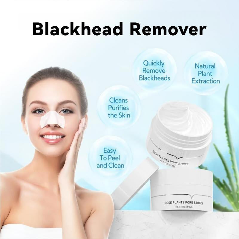 Blackheads & Whiteheads Removal Mask with 60-Count Strips, Blackhead Remover Peel off Mask, Nose Plants Pore Cleanser Purifying Face Mask(1.05Oz/30G)