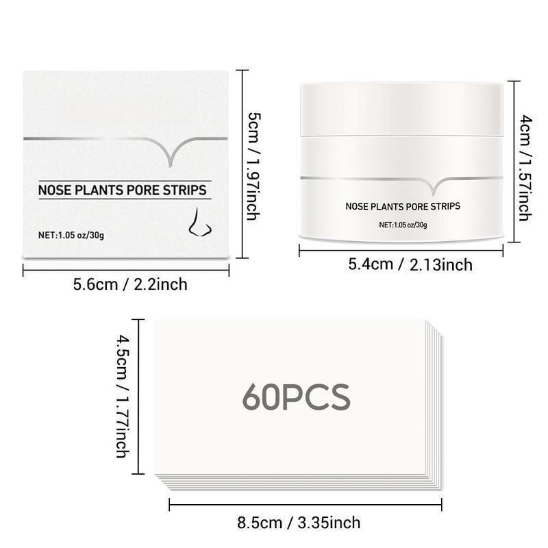 Blackheads & Whiteheads Removal Mask with 60-Count Strips, Blackhead Remover Peel off Mask, Nose Plants Pore Cleanser Purifying Face Mask(1.05Oz/30G)