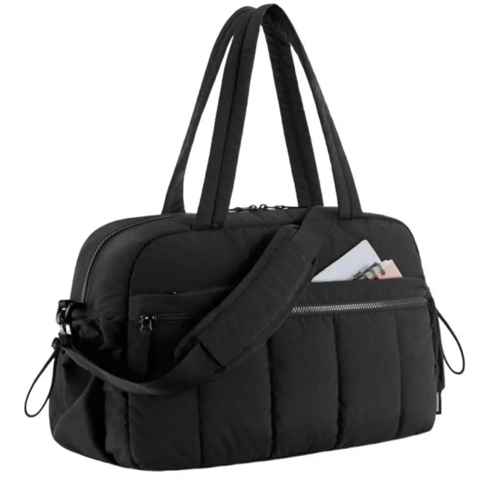 Travel Handbag with Large Waterproof PVC Pocket for Wet and Dry Separation Storage Gym Bag 5 Exterior Pockets Carry-On Bag