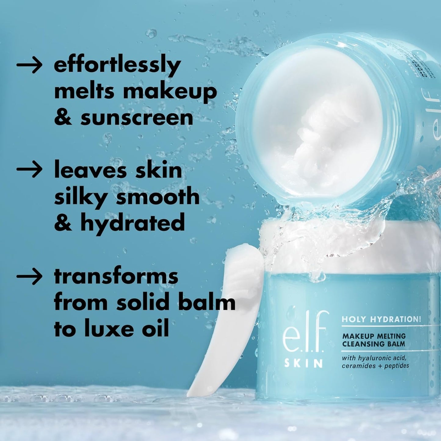 Holy Hydration! Bálsamo Limpiador De Maquillaje, Limpiador Facial Y Removedor De Maquillaje, Impregnado Con Ácido Hialurónico Para Hidratar La Piel, 2 Onzas